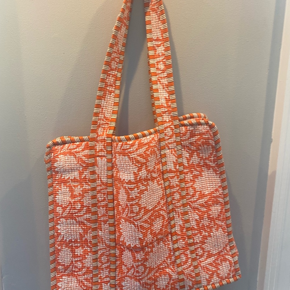 Floral Quilted pinkcity hand loom cotton tote NWOT - Picture 13 of 14